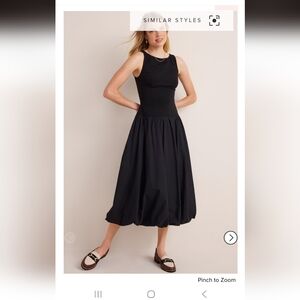 NWT - Francesca's Eliza Bubble Hem Black Midi Dress